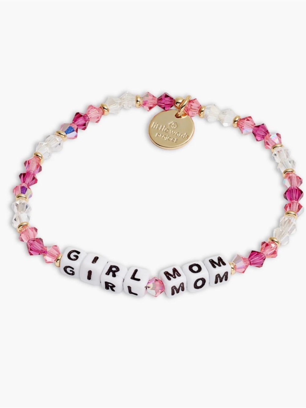 Little Words Project Pink 'GIRL MOM' Beaded Bracelet